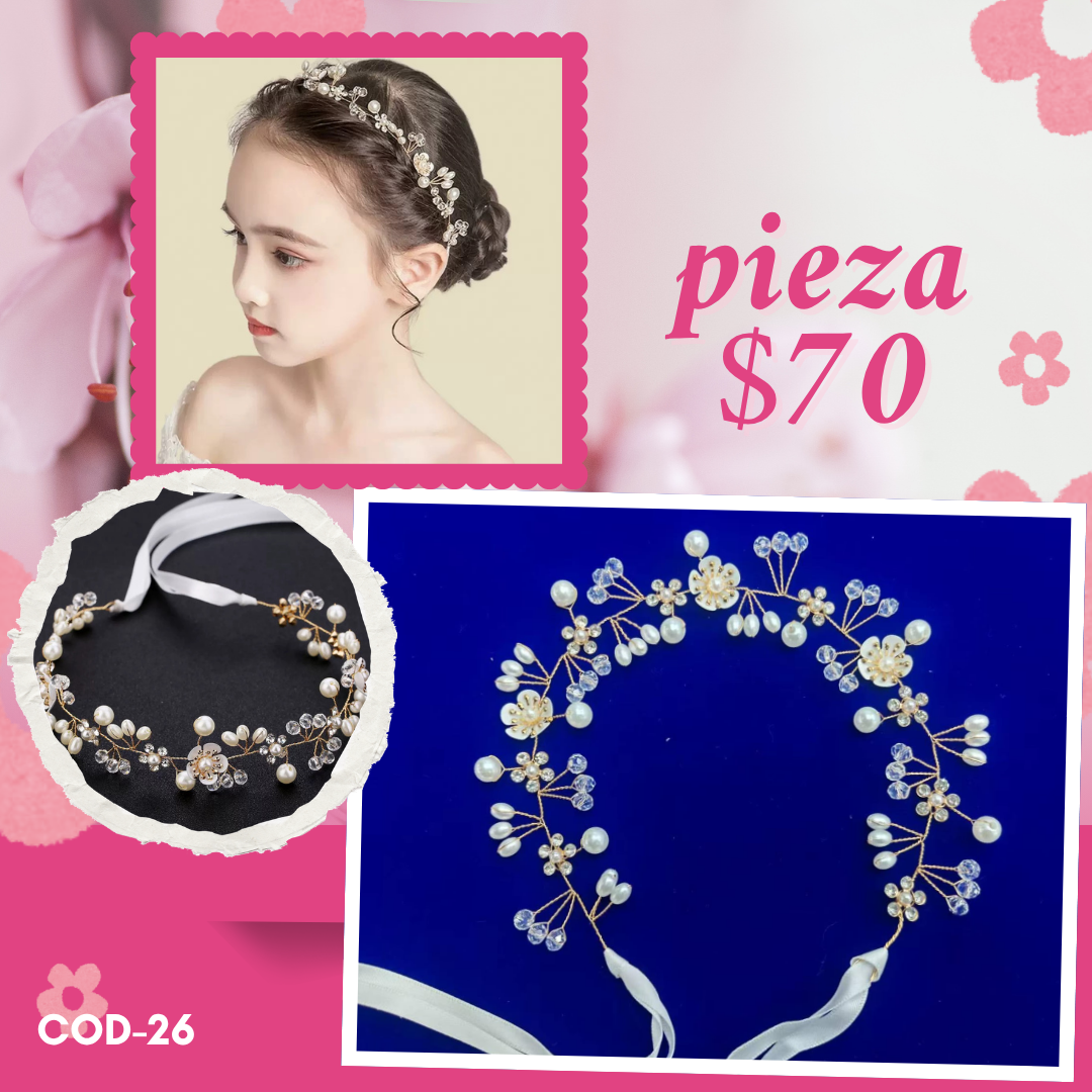 coronad de piedras y flores con detalles, pieza, codigo a26