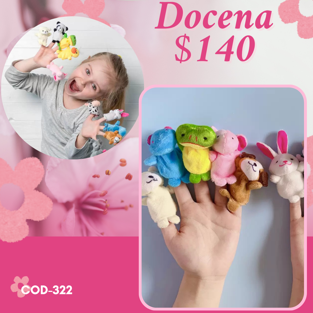 títeres de animalitos, docena, codigo a322