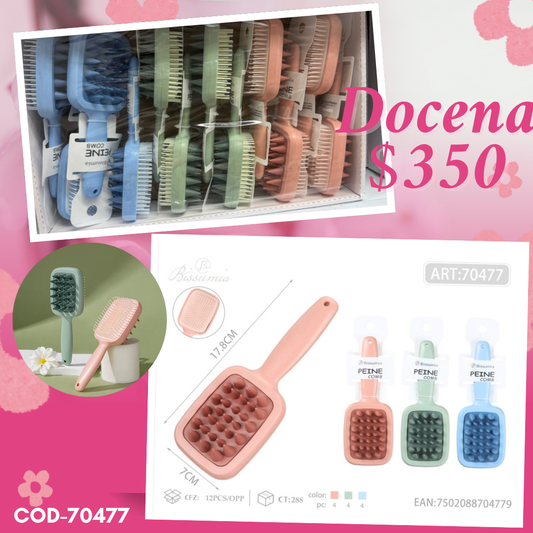 cepillo con masajeador,   2 en 1, docena, codigo 70477