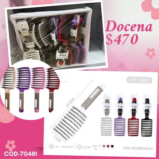 cepillo grande de colores, docena, codigo 70481
