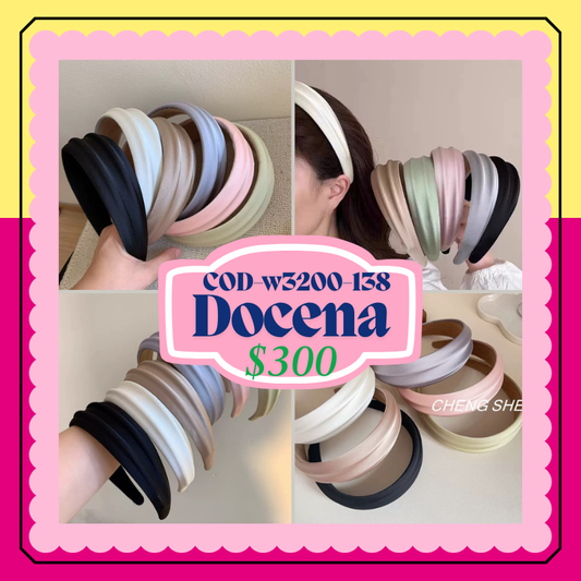 diadema satin gruesa, codigo W3200-138