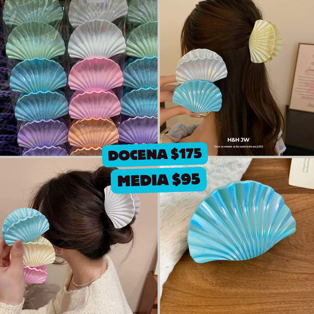 pinza concha de mar brillosa, codigo a238bis