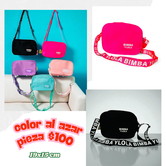 Bolso con asa, bimba, 23 x15 cm, colores al azar, codigo a141