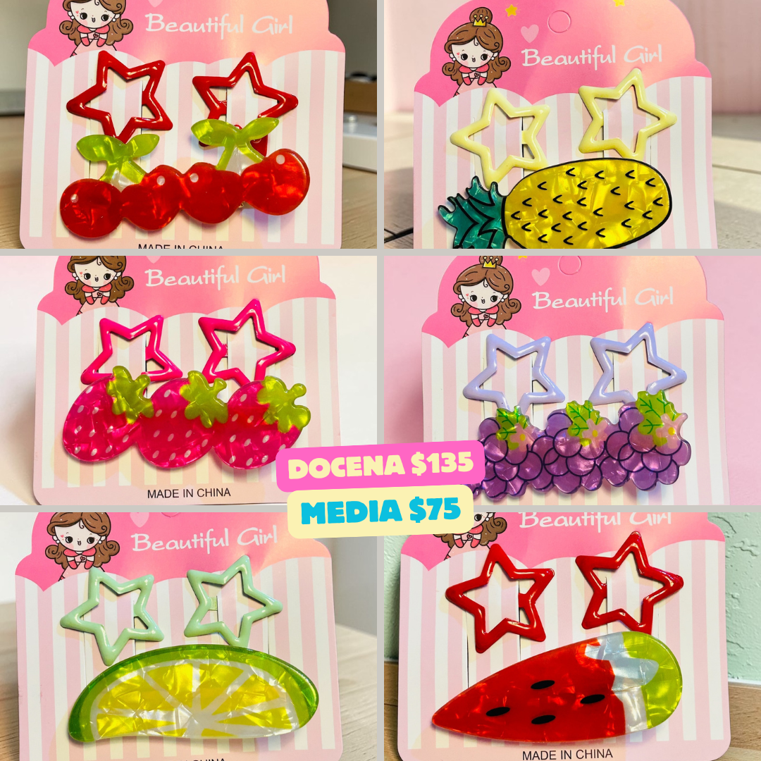 cucas de frutas acrilico en set, codino a279