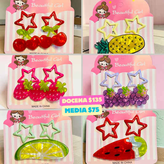 cucas de frutas acrilico en set, codino a279