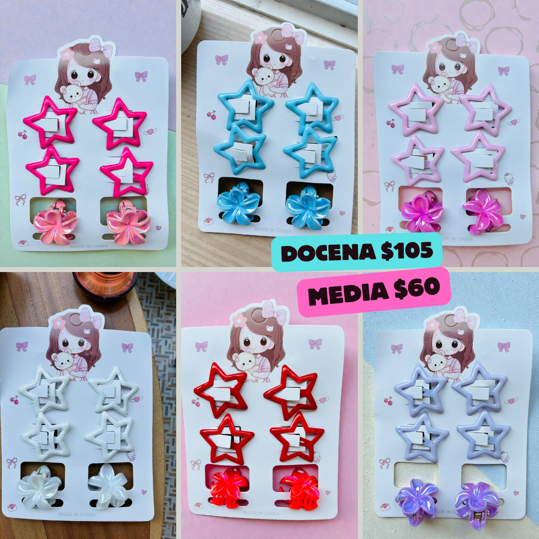 cucas de estrella con mini pinza hawaiana codigo a228