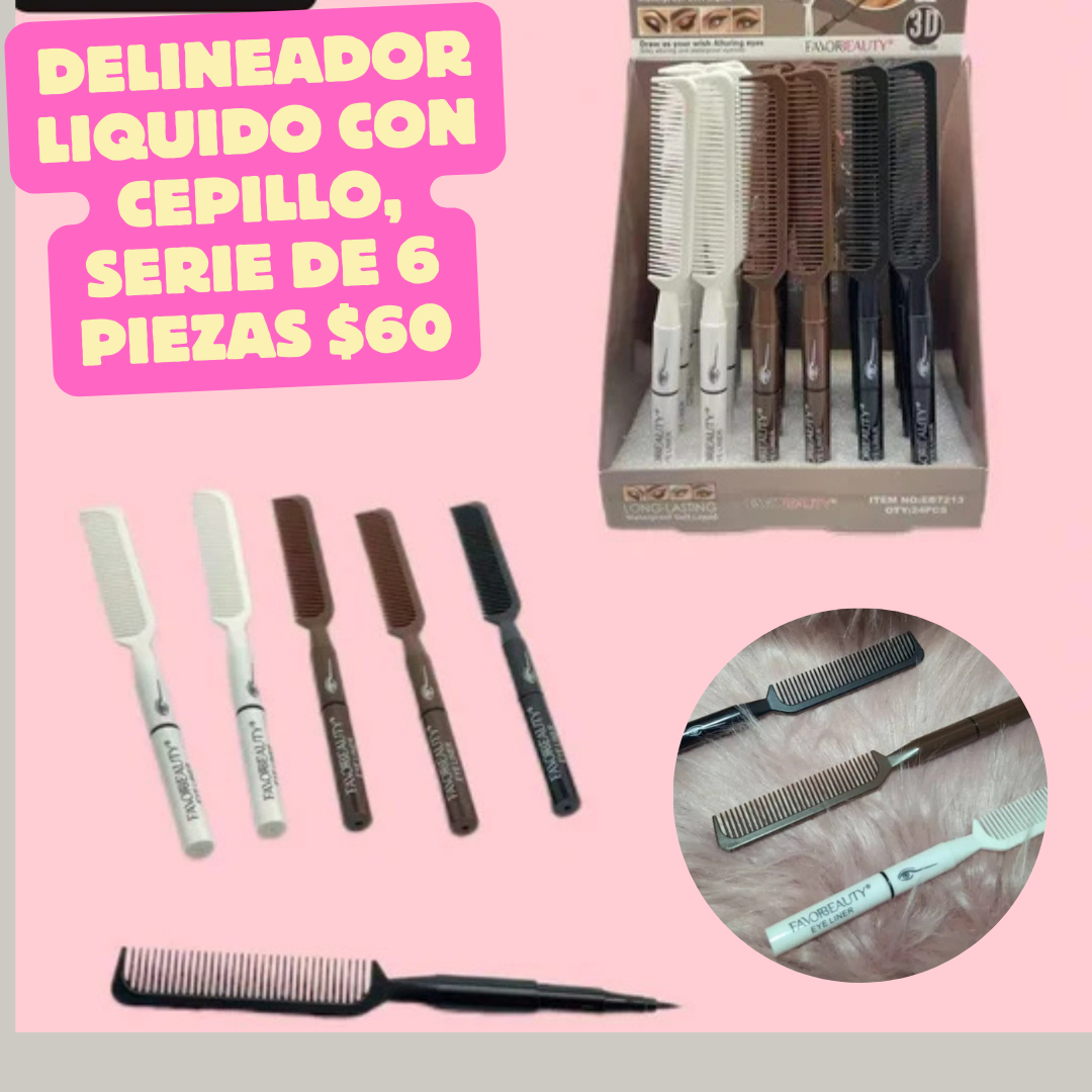 serie de 6 delineadores con cepillo, codigo a148