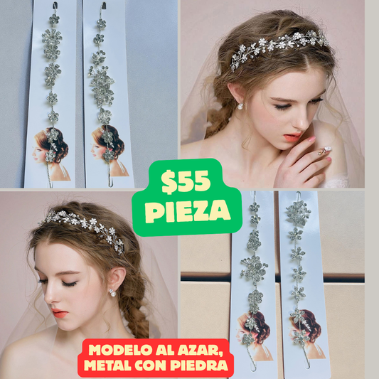 tiara de cristales, diseño al azar, código a204