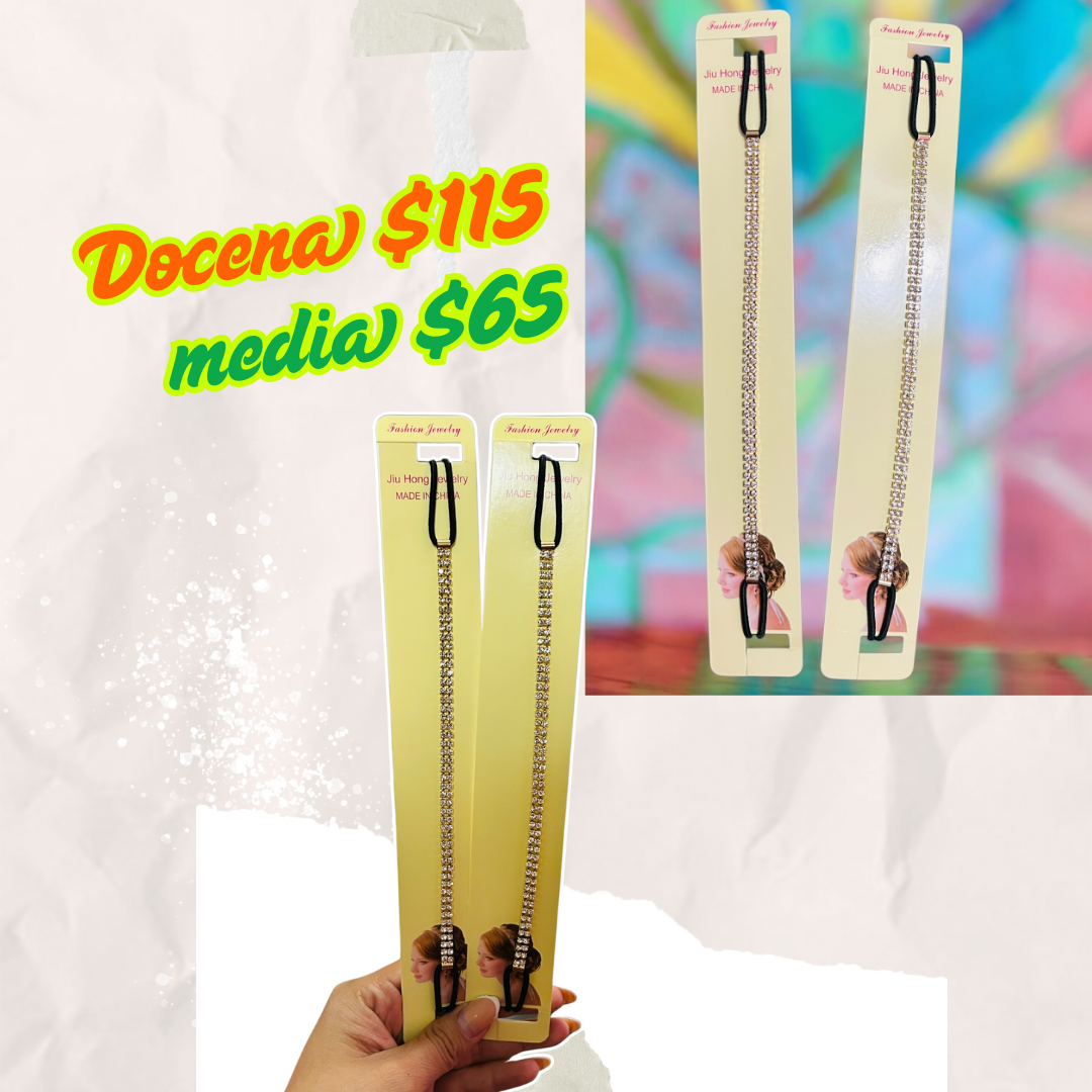 Diadema con piedra y liga, codigo a86