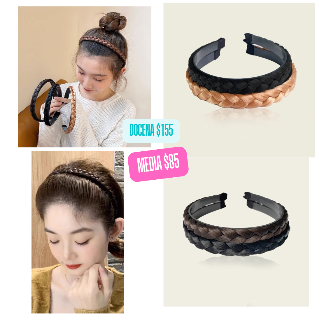 Diadema trenza cabello artificial, codigo a293