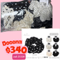 scrunchie gigante de puntos, docena, codigo 25320