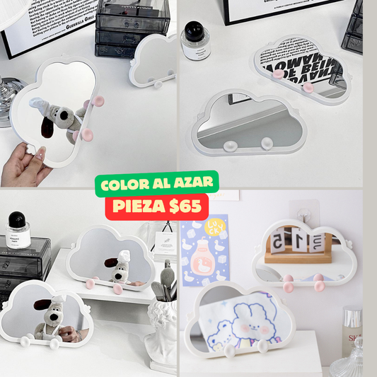 espejo nube, color al azar, codigo AB2