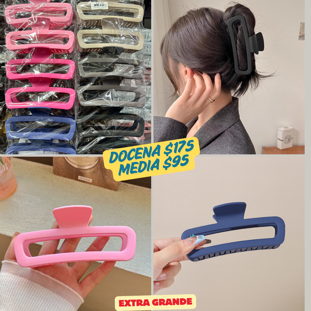 Pinza extra grande rectangulo con hueco, codigo a105