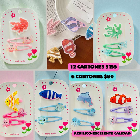 cucas con pasador de mar, de acrilico, codigo a105