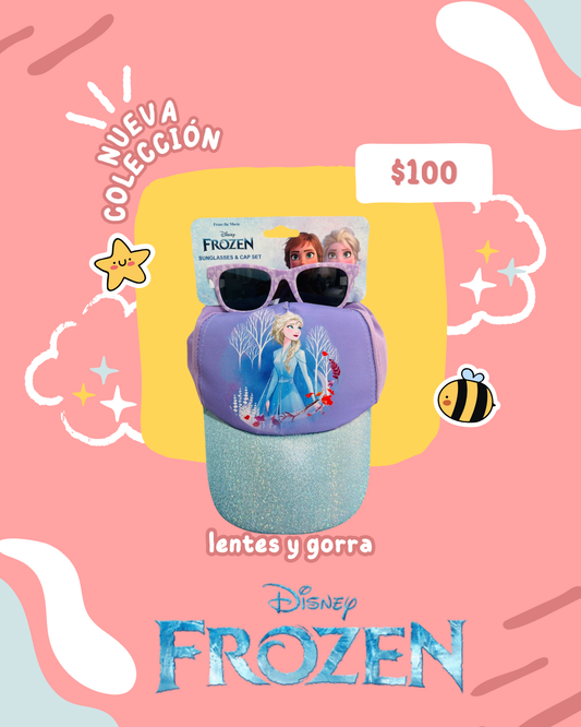 Gorra con lentes frozen, codigo a257