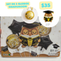set de 3 globos graduacion buhos, codigo a803bis