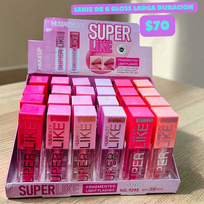 serie de 6 gloss larga duración, codigo a173
