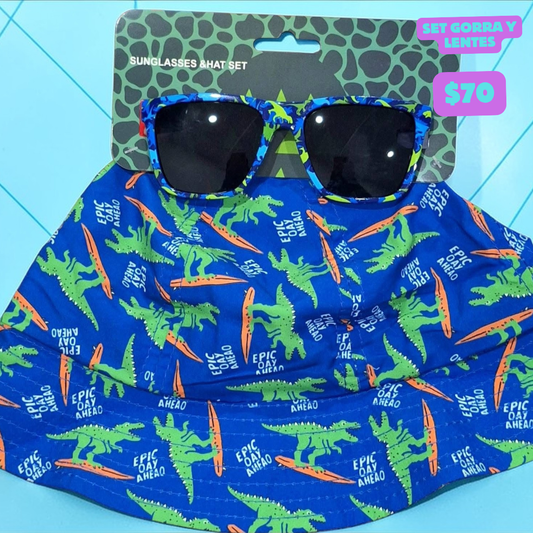 Gorra dinosaurio con lentes, codigo a266bis