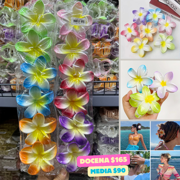 Pinza hawaiana con centro amarillo, codigo a225