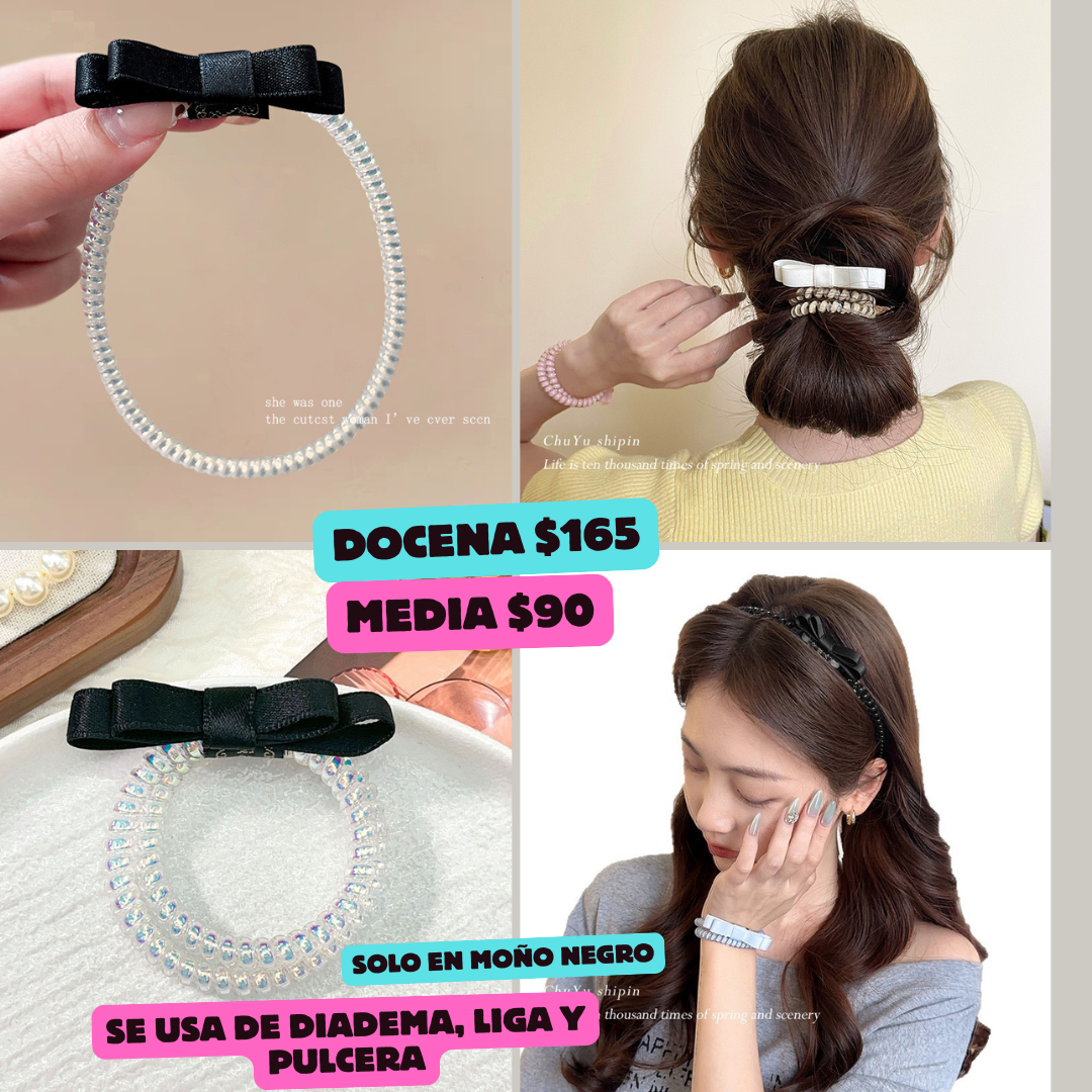 liga-diadema con moño, codigo a169