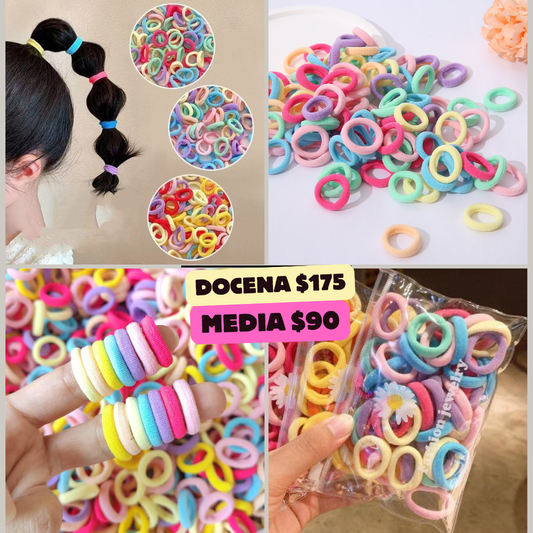 liga en bolsa transparente ziploc, liga de colores, codigo a245