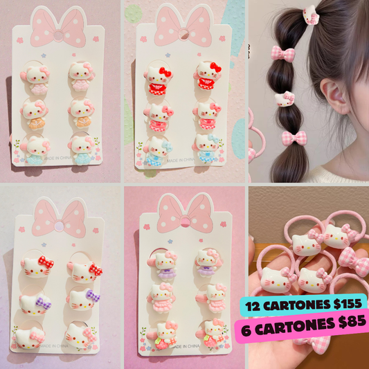 ligas kitty en set de 3 pares, codigo a208