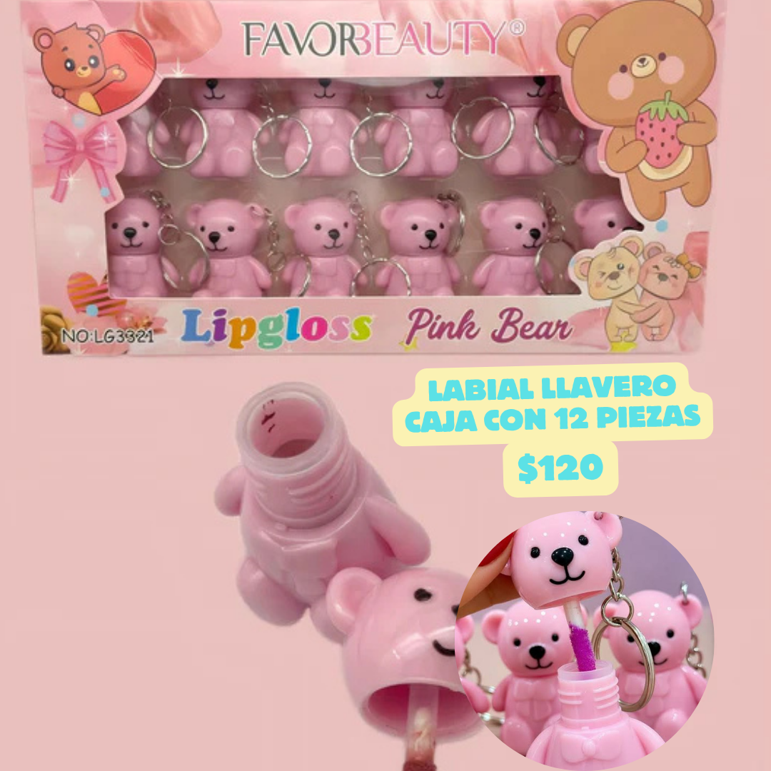 caja con 12 llaveros-labial de osito, codigo a41bis