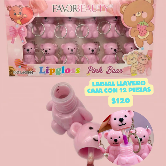 caja con 12 llaveros-labial de osito, codigo a41bis