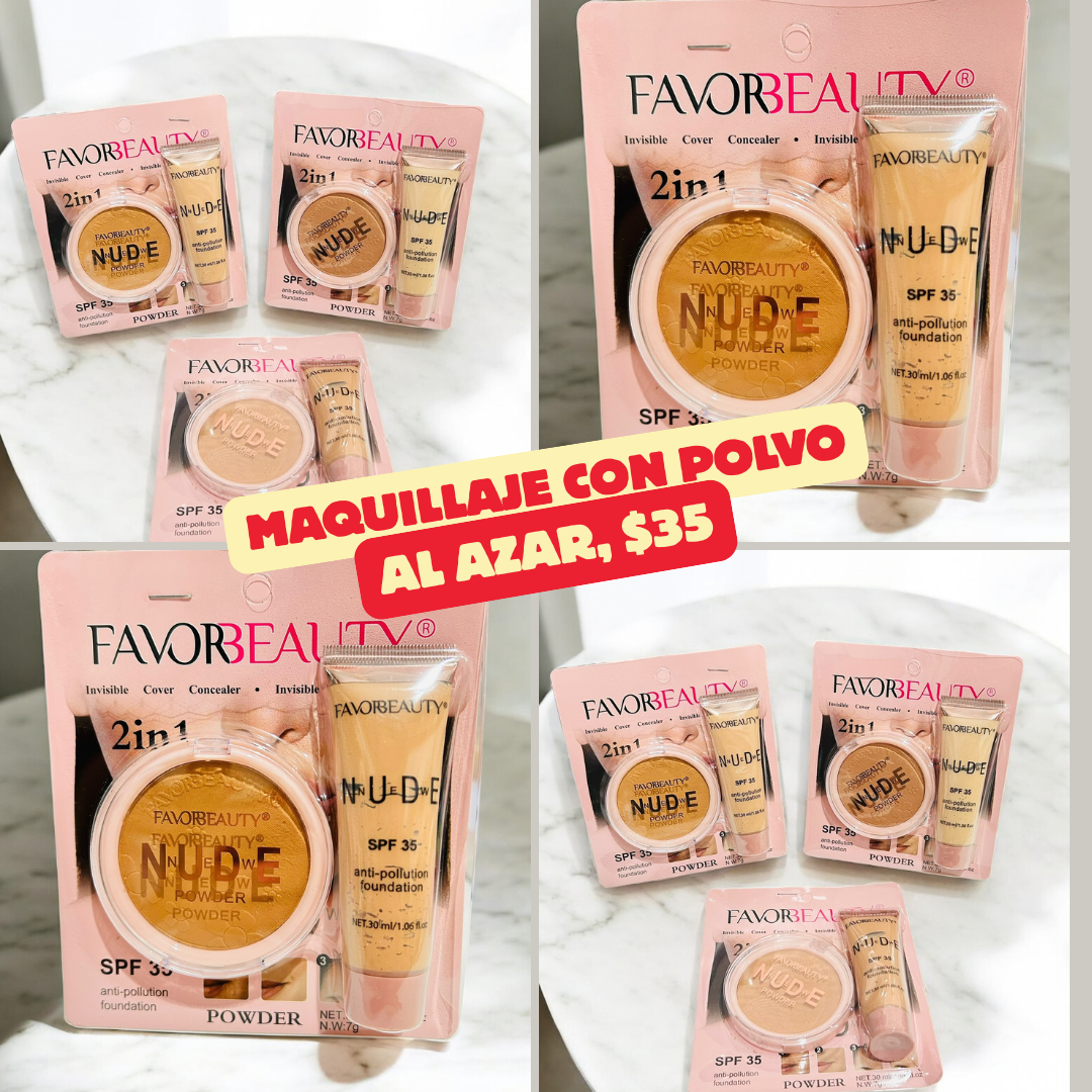 maquillaje con polvo, tono al azar, código a289