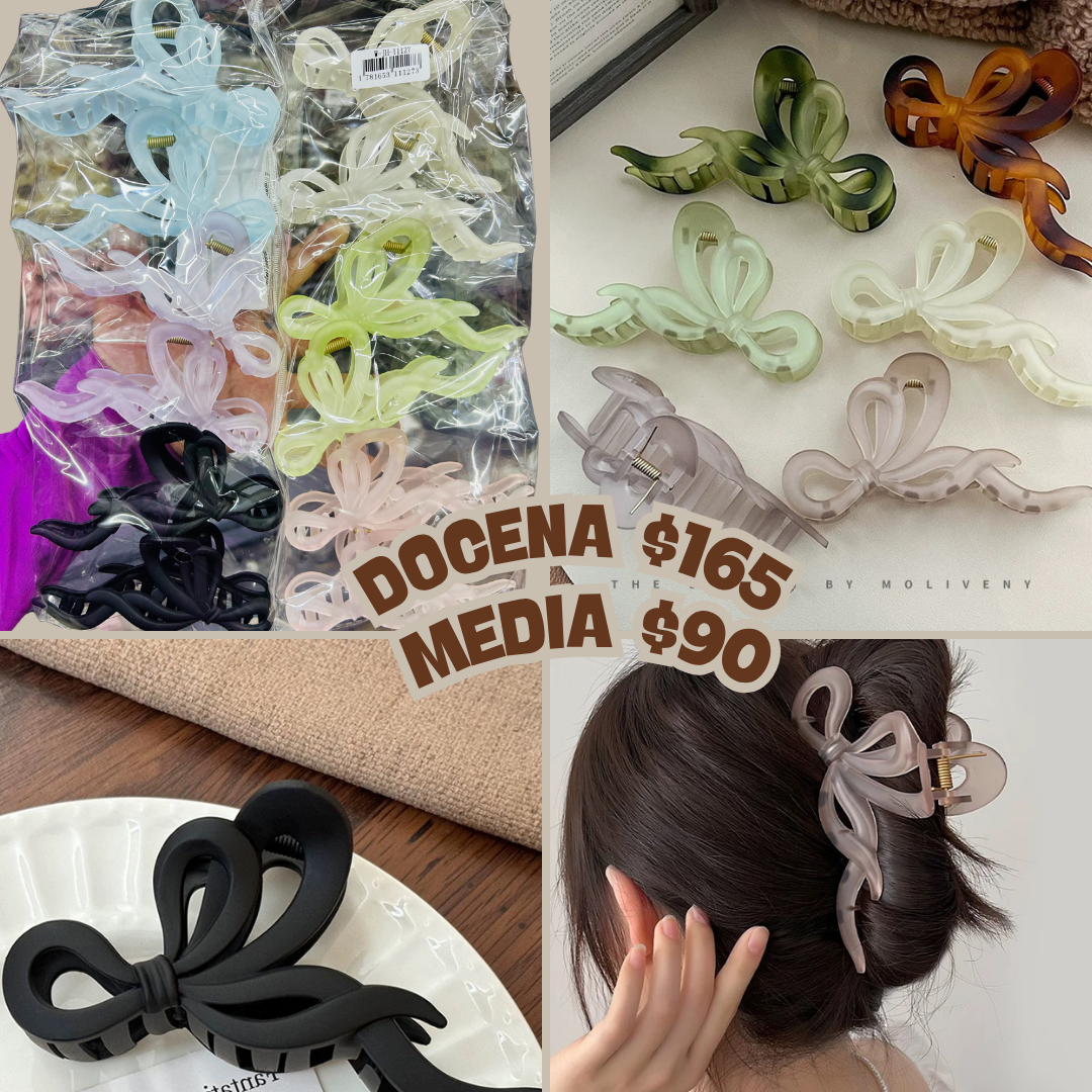 Pinza moño acostado, de colores, codigo a157bis