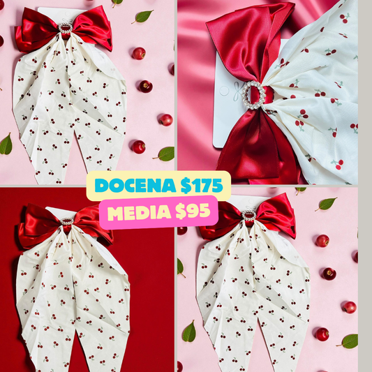 moño cereza largo, codigo a239