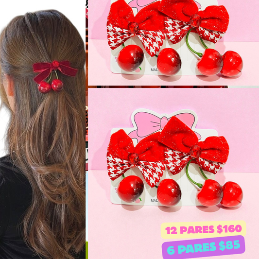 moños de cereza en pares, codigo a90