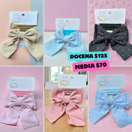 Moño corto con ligas, codigo a94