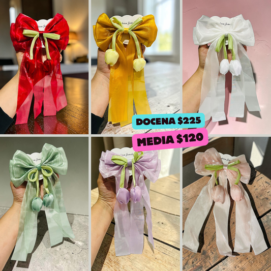 Moño tulipan en tiras, codigo a401