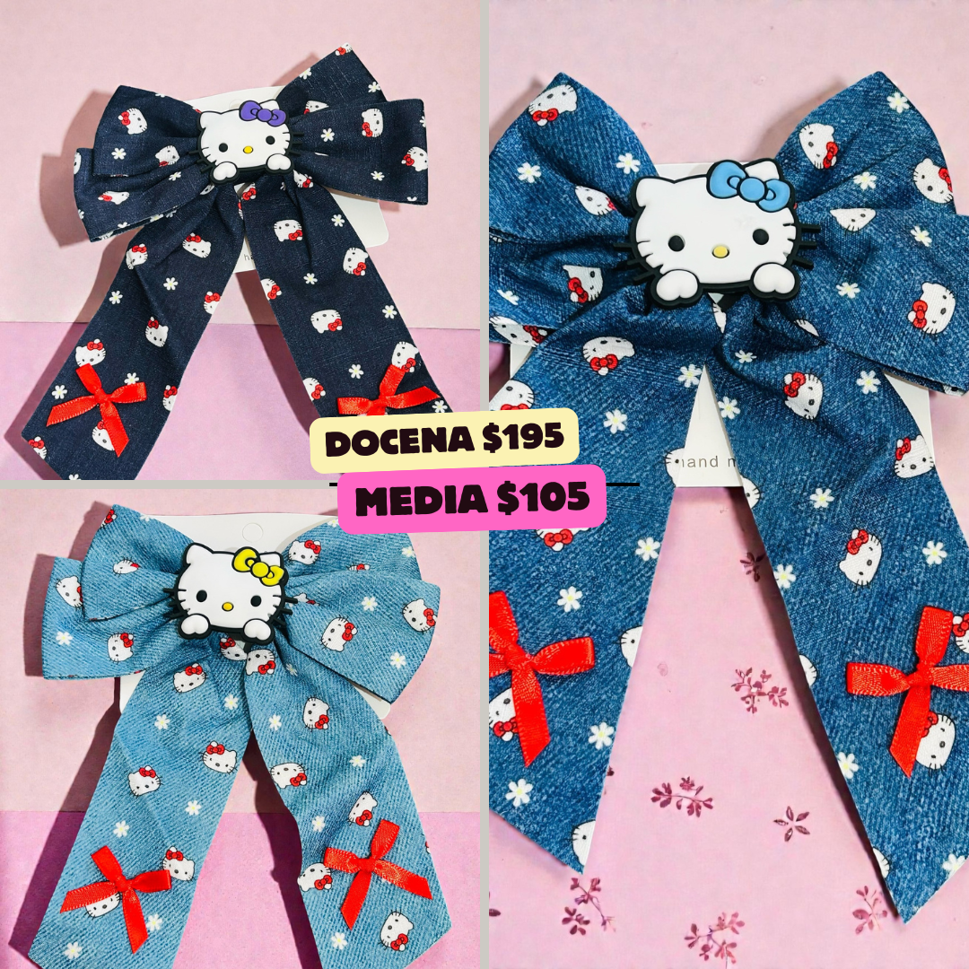 moño con diseño de kitty, codigo a193