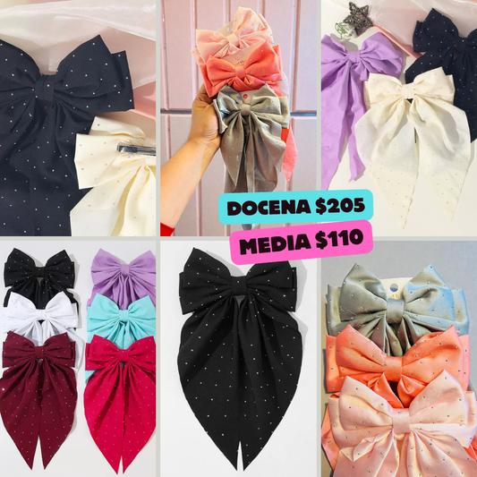 Moño de colores con piedras, codigo a72