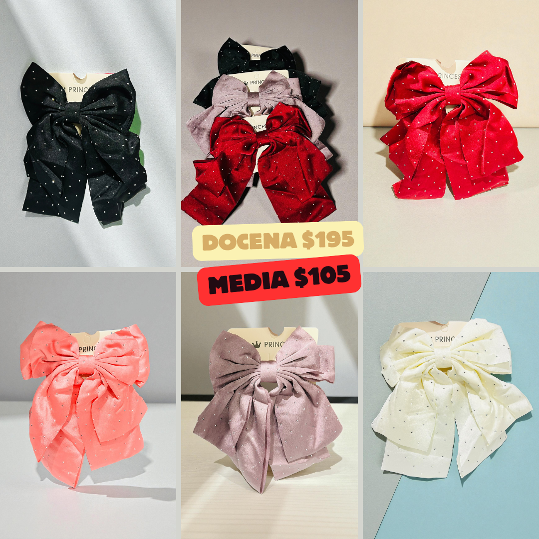 moño con detalle de destellos, satinado, codigo a272