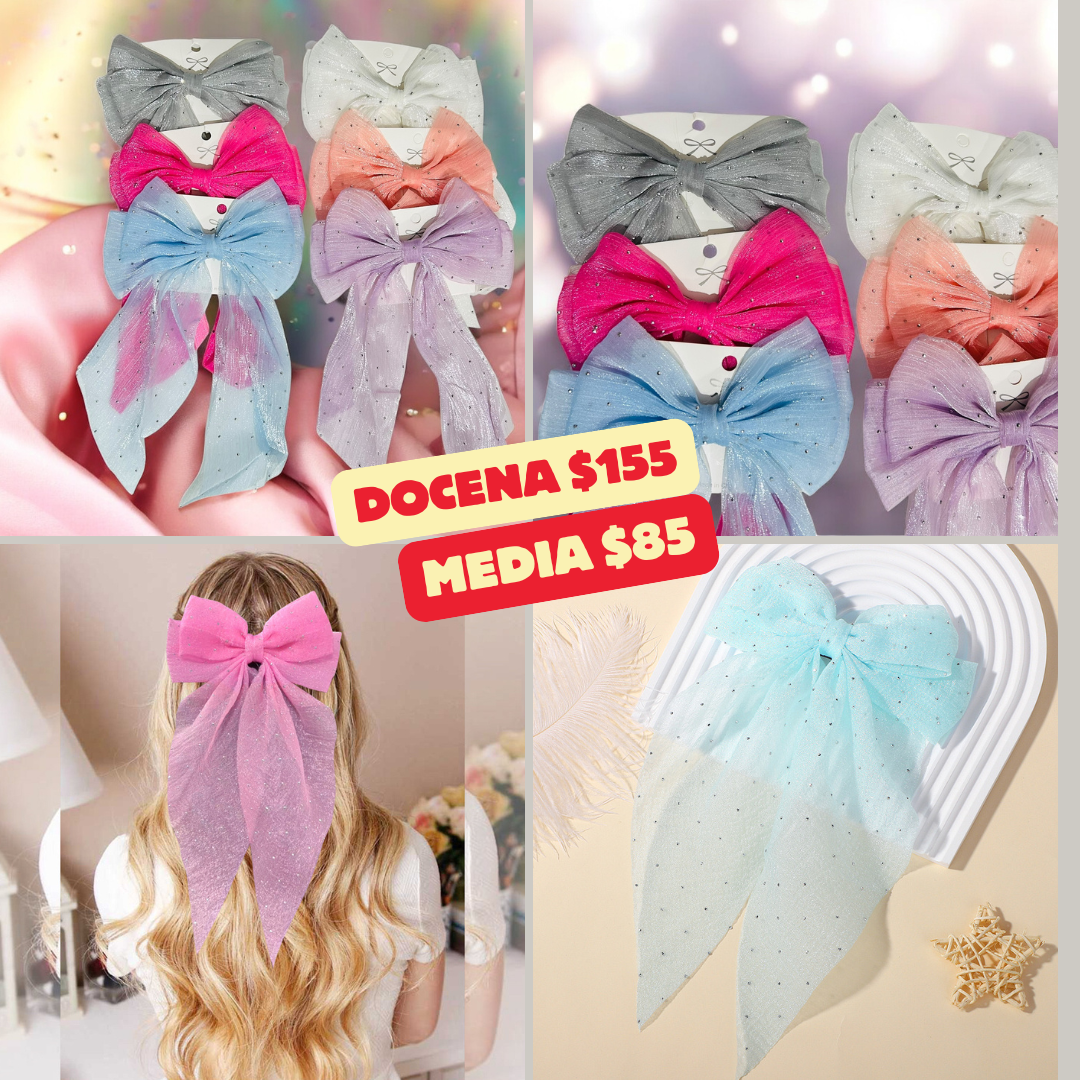 moño transparente con piedra, codigo a199