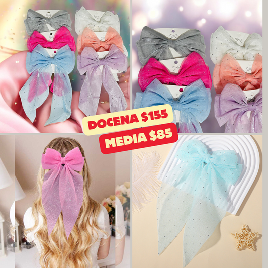 moño transparente con piedra, codigo a199