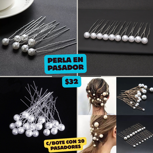 pasador de perla, bote con 20 piezas, codigo a18bis