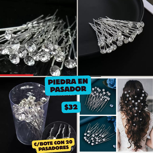 bote de pasador con piedra, con 20 piezas, codigo a252