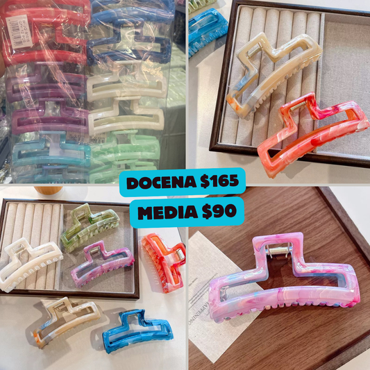 pinza delgada larga de colores marmoleada, codigo a43bis