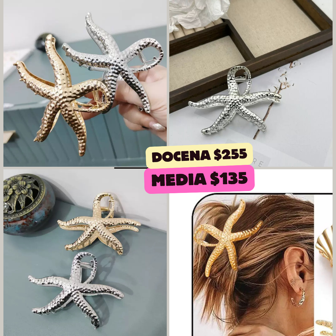 pinza grande de estrella de mar de metal, codigo a111