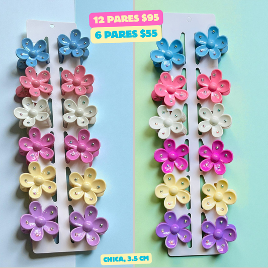 pinza flor con piedra en pares, codigo a59