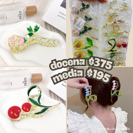 pinza de flores de metal, variada, codigo a269