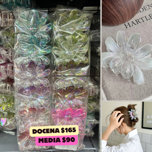 pinza de flor transparente, codigo a59