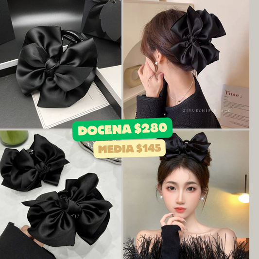 pinza moño negro premium, codigo a701bis