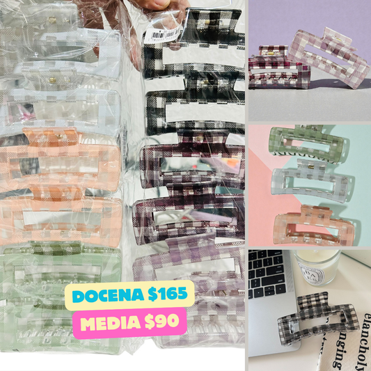 Pinza cuadrada transparente, codigo a302bis