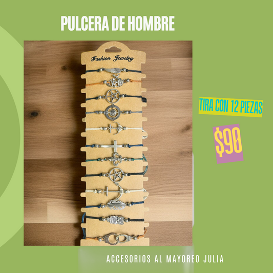 pulsera de hombre, serie de 12 piezas, codigo a297