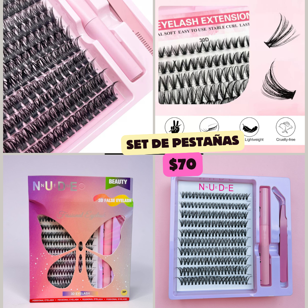 blister de pestañas de uno en uno con pegamento y pinza, codigo a27bis